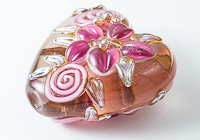 Flower Heart Lampwork Bead alternative view 2