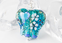 Turquoise Lampwork Elephant Bead Pendant alternative view 1