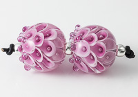 Pink Dahlia Lampwork Beads