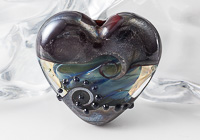 Silver Glass Lampwork Heart Bead alternative view 1