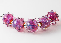 Fuchsia Lampwork Bumpy Beads