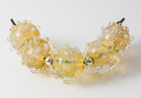 Golden Bumpy Lampwork Beads
