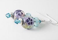 Purple and Turquoise Lampwork Earrings alternative view 1