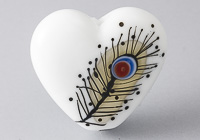 Heart and Feather Lampwork Bead