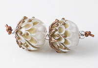 Brown Dahlia Lampwork Beads