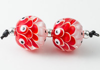 Red Dahlia Lampwork Beads