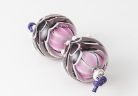 Pink Dahlia Lampwork Beads alternative view 1