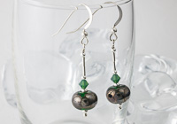 Metallic Green Lampwork Earrings alternative view 2