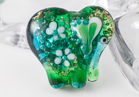 Green Lampwork Elephant Bead
