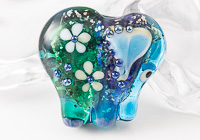 Turquoise Lampwork Elephant Bead