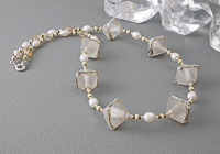 "Vanilla Frost" Lampwork Necklace