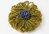 Olive Green Beaded Brooch