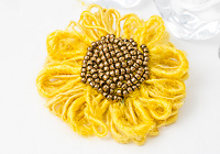 Sunflower Beaded Brooch