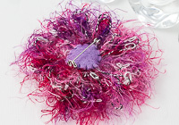 Pink Fluffy Beaded Brooch alternative view 1