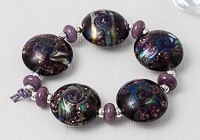 Glittery Lentil Lampwork Beads alternative view 1