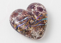 Purple Glittery Heart Lampwork Bead alternative view 1