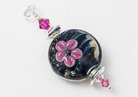 Pink Flower Lampwork Pendant alternative view 1