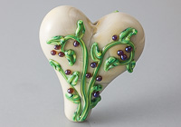 Flowery Lampwork Heart Bead alternative view 1