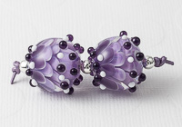 Purple Lampwork Dahlia Bead Pair