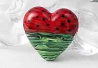 Lampwork Melon Heart Bead alternative view 1