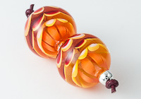 Orange Dahlia Lampwork Beads alternative view 1
