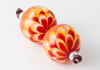 Orange Dahlia Lampwork Beads alternative view 2