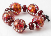 Red Dichroic Lampwork Beads alternative view 2