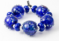 Blue Dichroic Lampwork Beads alternative view 1