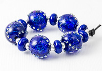 Blue Dichroic Lampwork Beads alternative view 2