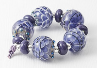 Blueberry Lampwork Dahlia Beads alternative view 1