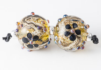 Glittery Lampwork Flower Beads Glittery Lampwork Flower Beads
