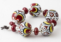 Red Graphics Lampwork Beads alternative view 1