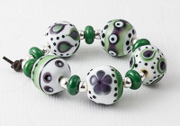 Green and Purple Graphics Lampwork Beads alternative view 1