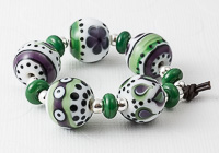 Green and Purple Graphics Lampwork Beads alternative view 2