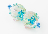 Glittery Lampwork Flower Beads