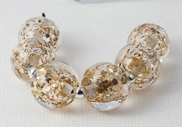 Golden Glitter Lampwork Beads alternative view 1
