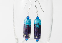 Purple Tubular Lampwork Earrings