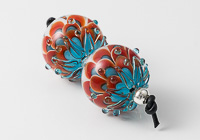 Turquoise and Red Dahlia Beads alternative view 2