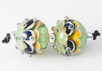 Green Dahlia Lampwork Beads
