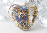 Flower Lampwork Heart Bead alternative view 1