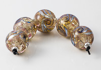Pink and Amber Jewel Lampwork Beads alternative view 1
