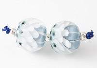 Pale Blue Lampwork Dahlia Beads