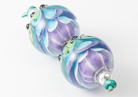 Purple and Turquoise Lampwork Dahlia Beads alternative view 1