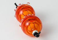 Orange Lampwork Dalhia Bead Pair alternative view 1