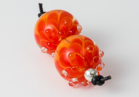 Orange Lampwork Dalhia Bead Pair alternative view 2