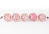 Pink Lampwork Dahlia Beads alternative view 1