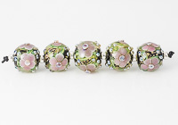 Pink Lampwork Flower Beads alternative view 2