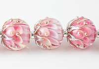 Pink Lampwork Dahlia Beads alternative view 2