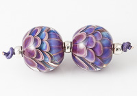 Purple Lampwork Dahlia Beads