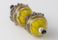 Mustard Lampwork Dahlia Beads alternative view 1